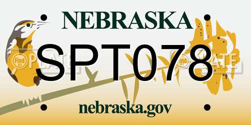 SPT078 Nebraska License Plate