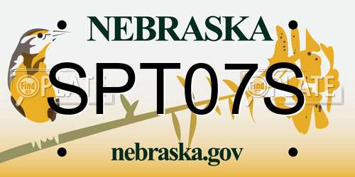 SPT07S Nebraska License Plate