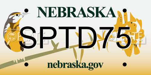 SPTD75 Nebraska License Plate