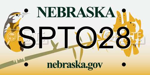 SPTO28 Nebraska License Plate