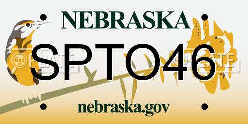 SPTO46 Nebraska License Plate