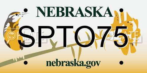 SPTO75 Nebraska License Plate