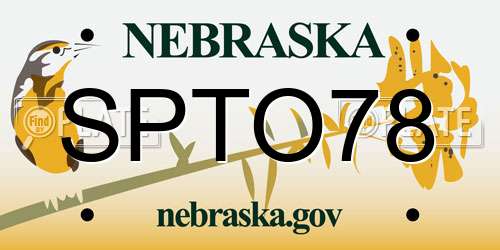 SPTO78 Nebraska License Plate