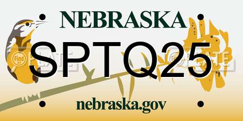 SPTQ25 Nebraska License Plate