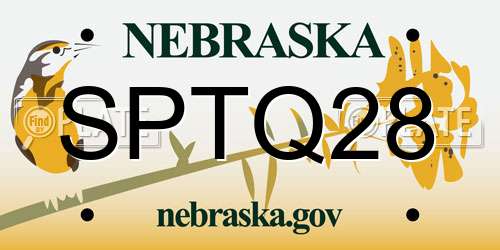 SPTQ28 Nebraska License Plate
