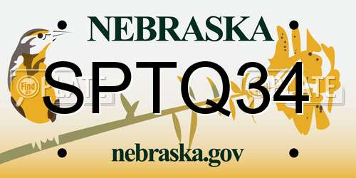 SPTQ34 Nebraska License Plate