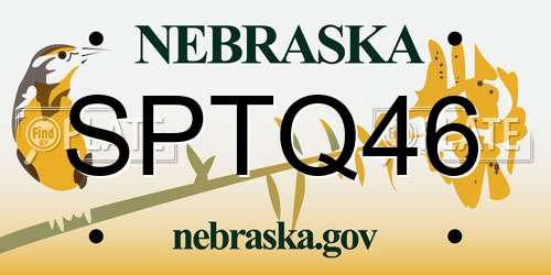 SPTQ46 Nebraska License Plate