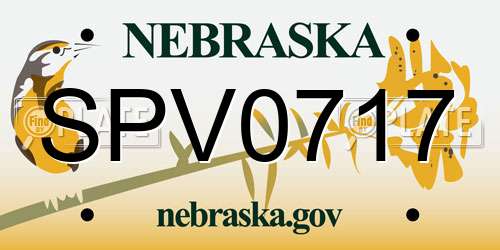 SPV0717 Nebraska License Plate