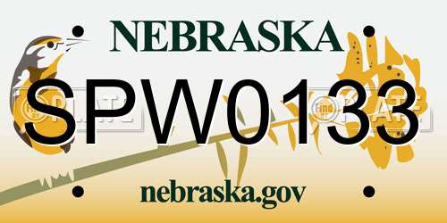 SPW0133 Nebraska License Plate