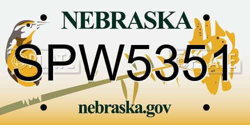 SPW5351 Nebraska License Plate