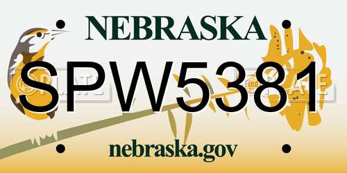 SPW5381 Nebraska License Plate