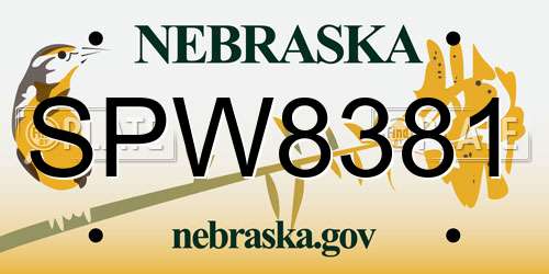 SPW8381 Nebraska License Plate