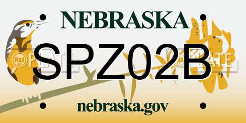 SPZ02B Nebraska License Plate