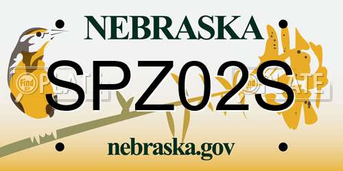 SPZ02S Nebraska License Plate