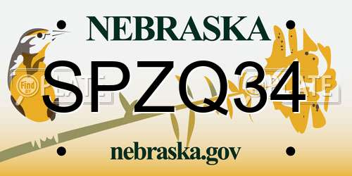 SPZQ34 Nebraska License Plate