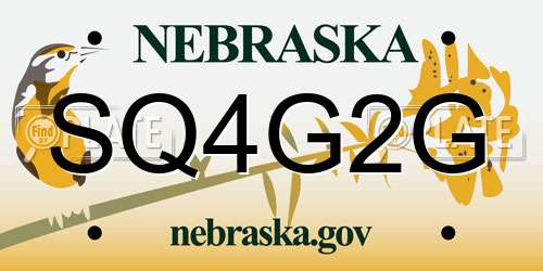 SQ4G2G Nebraska License Plate