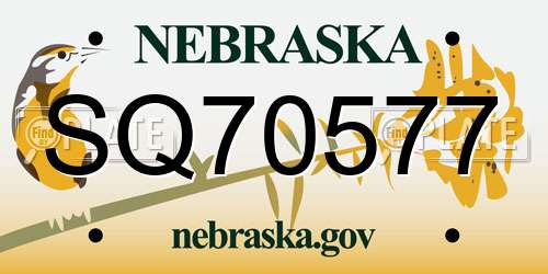 SQ70577 Nebraska License Plate