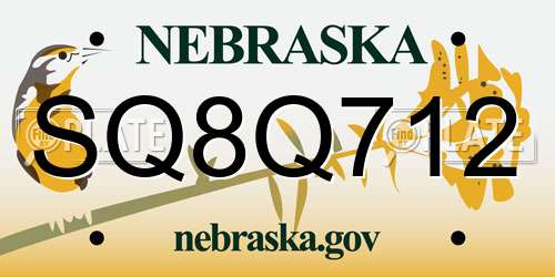 SQ8Q712 Nebraska License Plate