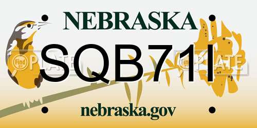 SQB71I Nebraska License Plate
