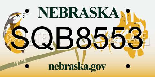 SQB8553 Nebraska License Plate