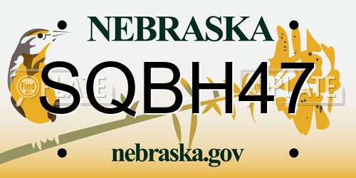 SQBH47 Nebraska License Plate