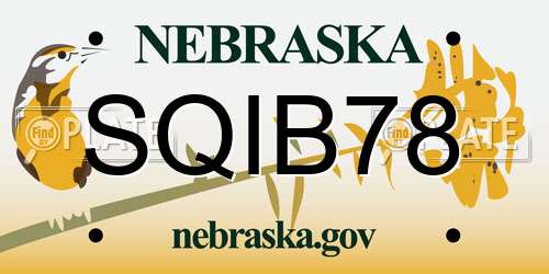 SQIB78 Nebraska License Plate
