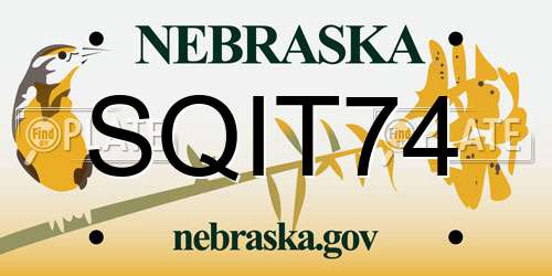 SQIT74 Nebraska License Plate
