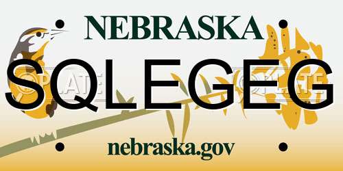 SQLEGEG Nebraska License Plate