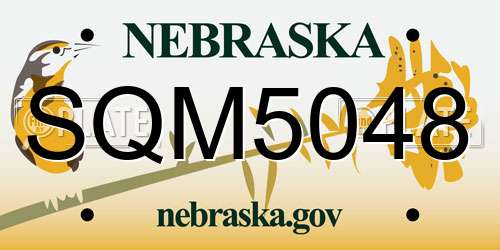 SQM5048 Nebraska License Plate