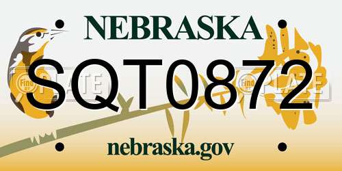 SQT0872 Nebraska License Plate