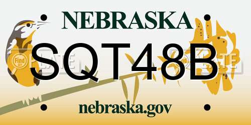 SQT48B Nebraska License Plate