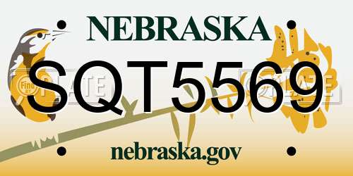 SQT5569 Nebraska License Plate