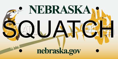 SQUATCH Nebraska License Plate
