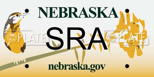 SRA Nebraska License Plate