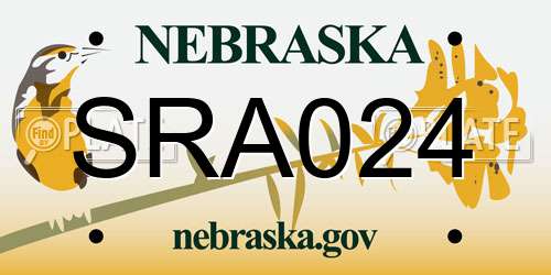 SRA024 Nebraska License Plate