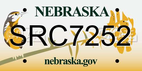 SRC7252 Nebraska License Plate