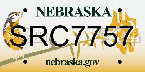 SRC7757 Nebraska License Plate