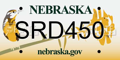 SRD450 Nebraska License Plate