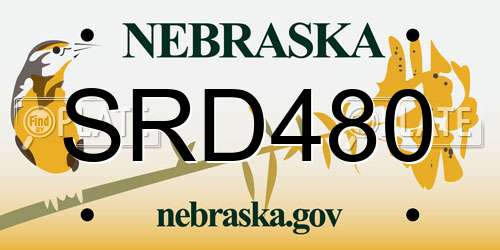 SRD480 Nebraska License Plate