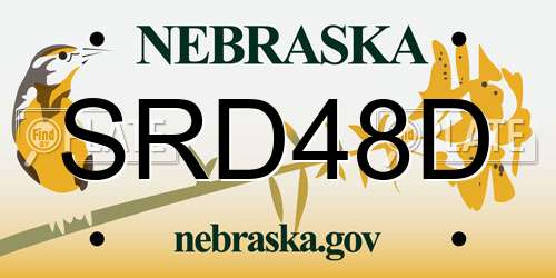 SRD48D Nebraska License Plate