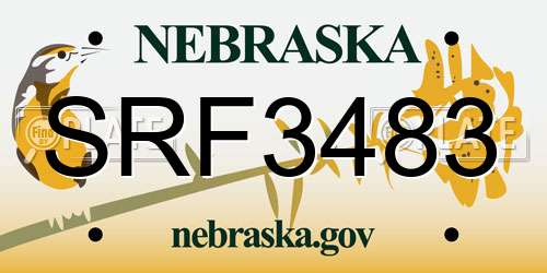 SRF3483 Nebraska License Plate