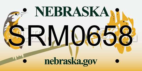 SRM0658 Nebraska License Plate