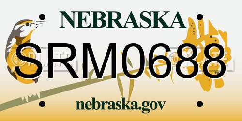SRM0688 Nebraska License Plate