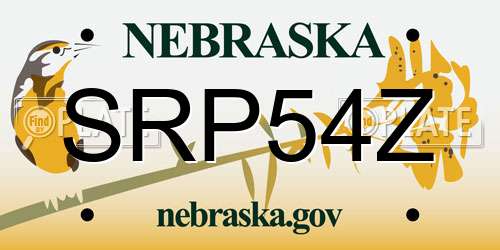 SRP54Z Nebraska License Plate