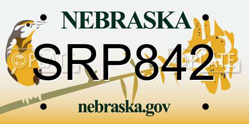 SRP842 Nebraska License Plate