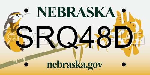 SRQ48D Nebraska License Plate