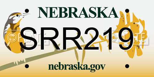 SRR219 Nebraska License Plate