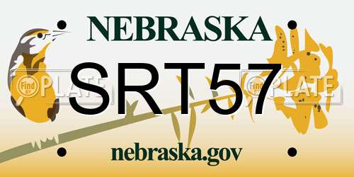 SRT57 Nebraska License Plate