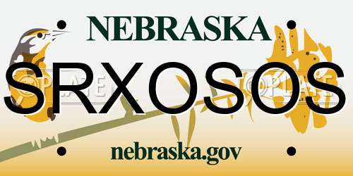 SRXOSOS Nebraska License Plate