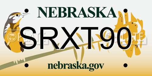 SRXT90 Nebraska License Plate